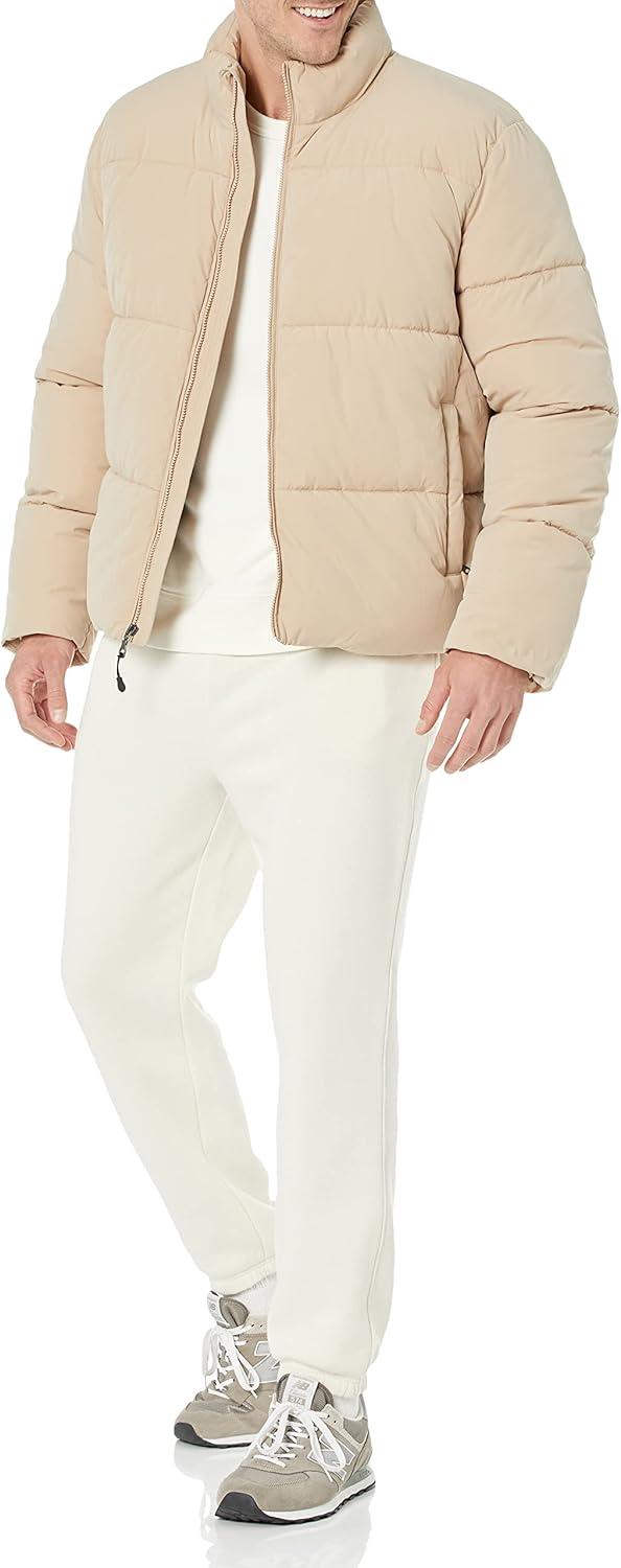 imageAmazon Essentials Mens Mock Neck Heavyweight Puffer Coat Available in Big ampamp TallTan