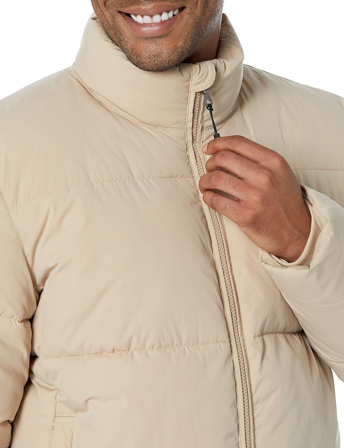 imageAmazon Essentials Mens Mock Neck Heavyweight Puffer Coat Available in Big ampamp TallTan