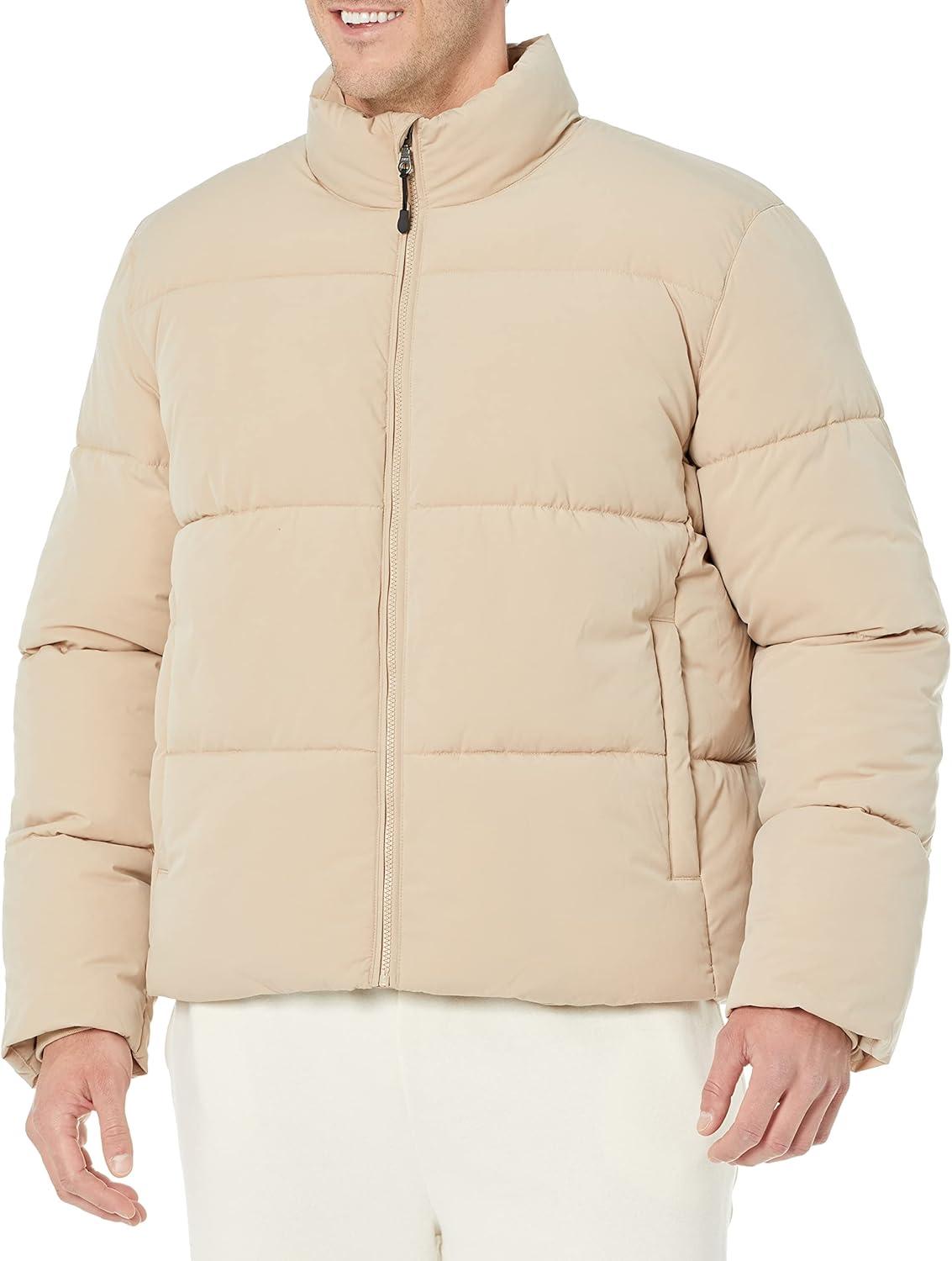 imageAmazon Essentials Mens Mock Neck Heavyweight Puffer Coat Available in Big ampamp TallTan