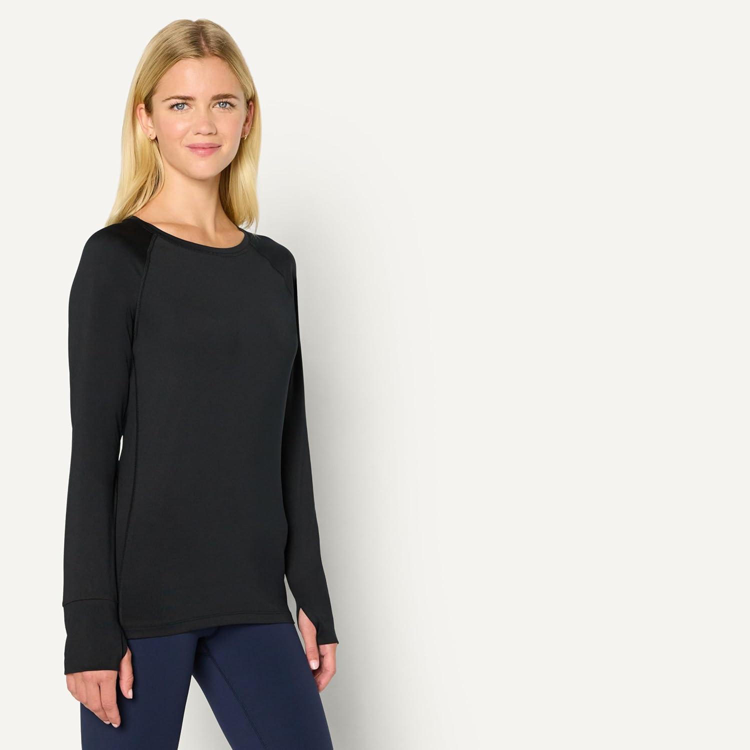 imageAmazon Essentials Womens Active Quick Dry Tech Stretch Lightweight LongSleeve TShirt Available in Plus SizeBlack