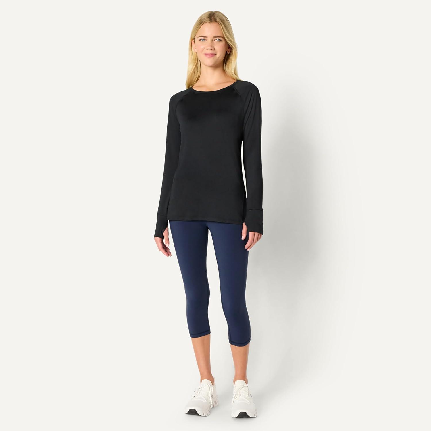 imageAmazon Essentials Womens Active Quick Dry Tech Stretch Lightweight LongSleeve TShirt Available in Plus SizeBlack