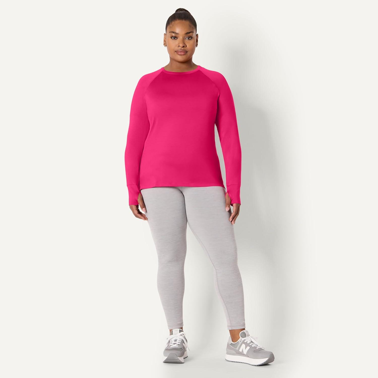 imageAmazon Essentials Womens Active Quick Dry Tech Stretch Lightweight LongSleeve TShirt Available in Plus SizeHot Pink