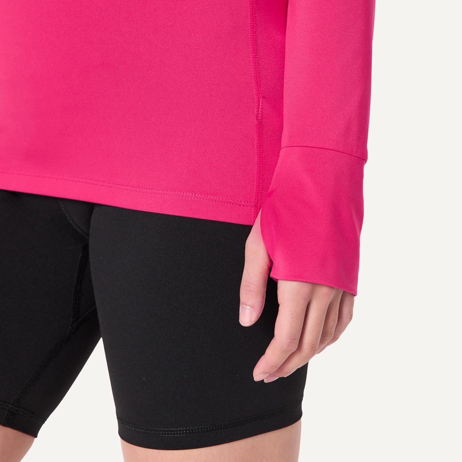imageAmazon Essentials Womens Active Quick Dry Tech Stretch Lightweight LongSleeve TShirt Available in Plus SizeHot Pink