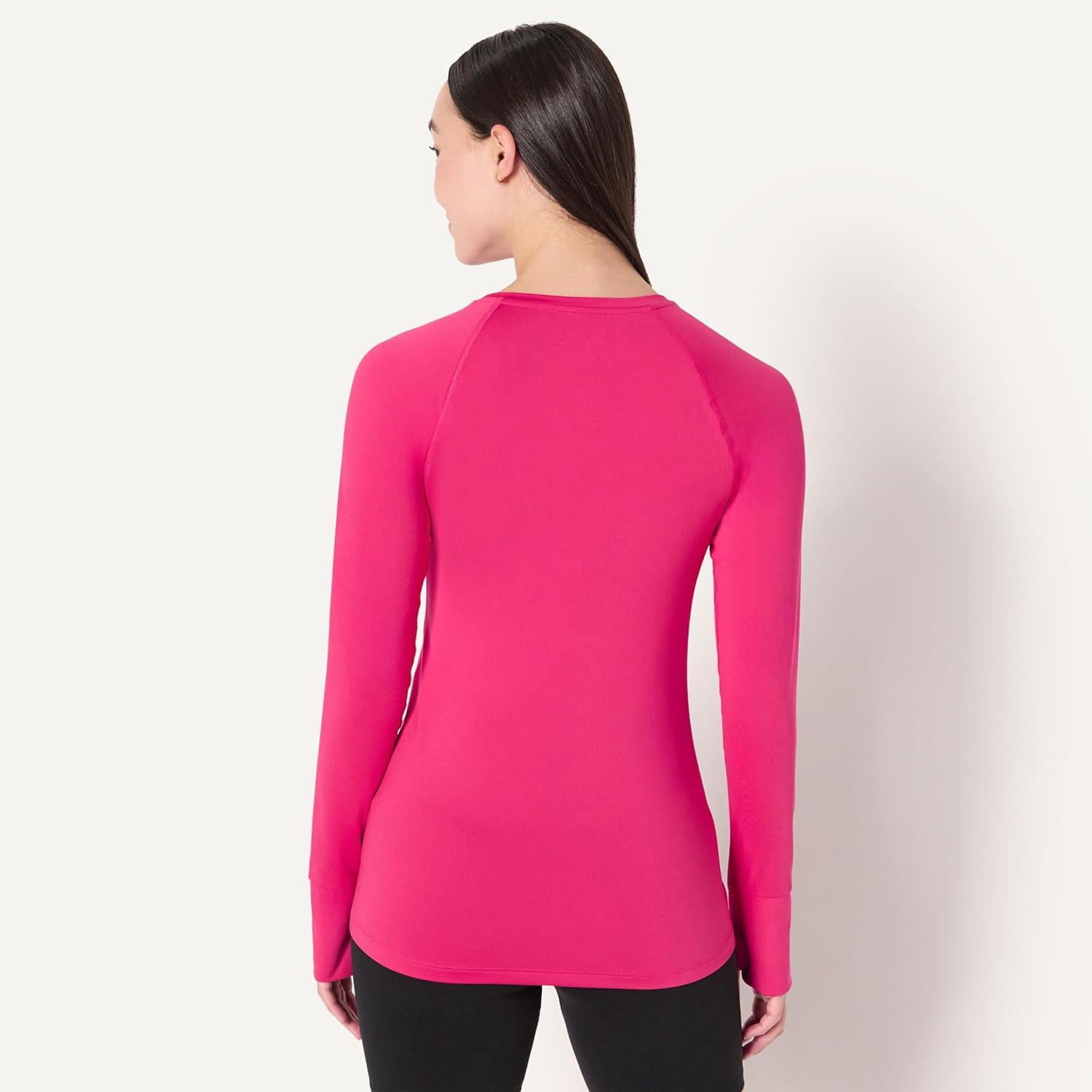 imageAmazon Essentials Womens Active Quick Dry Tech Stretch Lightweight LongSleeve TShirt Available in Plus SizeHot Pink