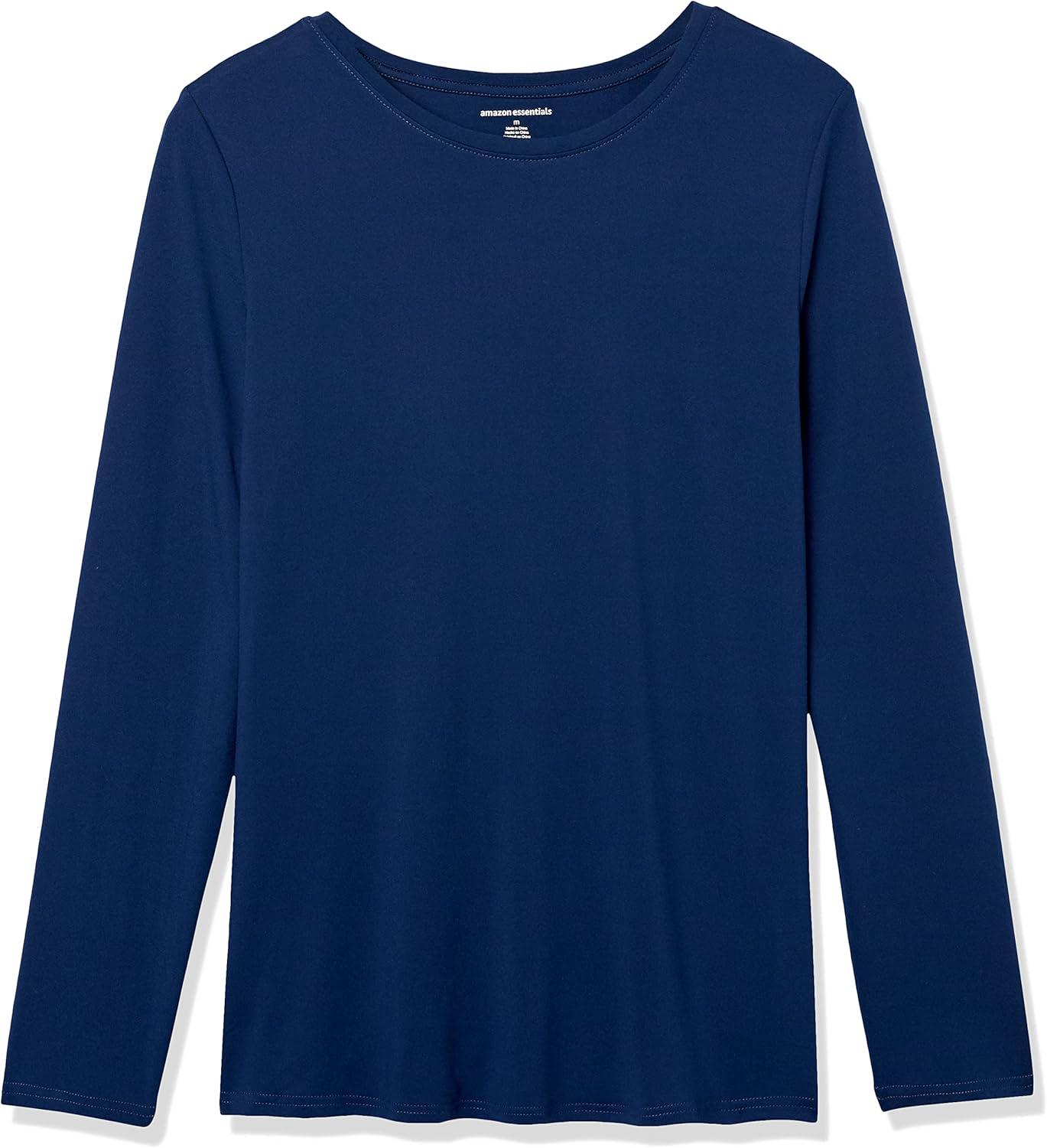 imageAmazon Essentials Womens Active Quick Dry Tech Stretch Lightweight LongSleeve TShirt Available in Plus SizeNavy