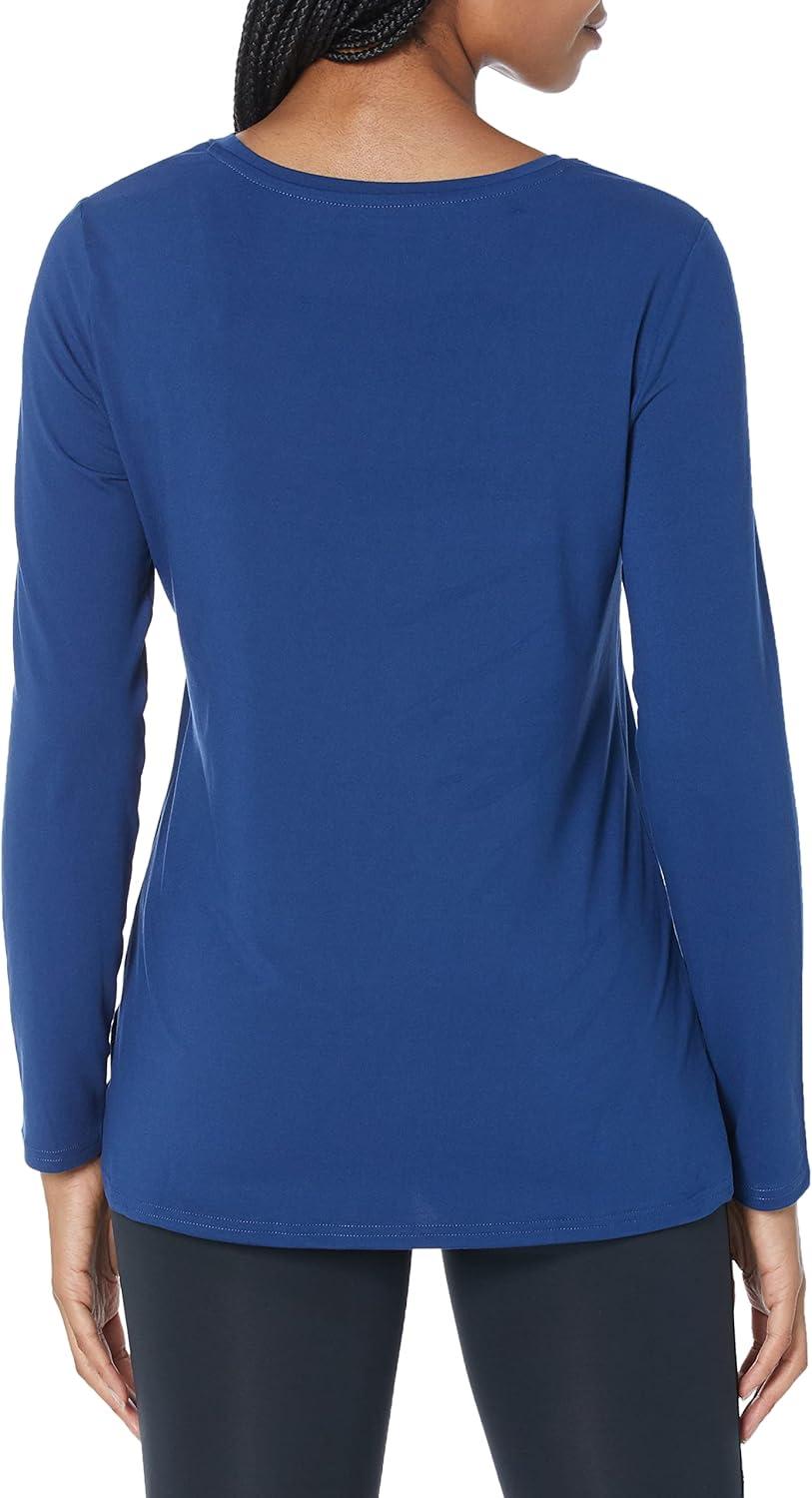 imageAmazon Essentials Womens Active Quick Dry Tech Stretch Lightweight LongSleeve TShirt Available in Plus SizeNavy