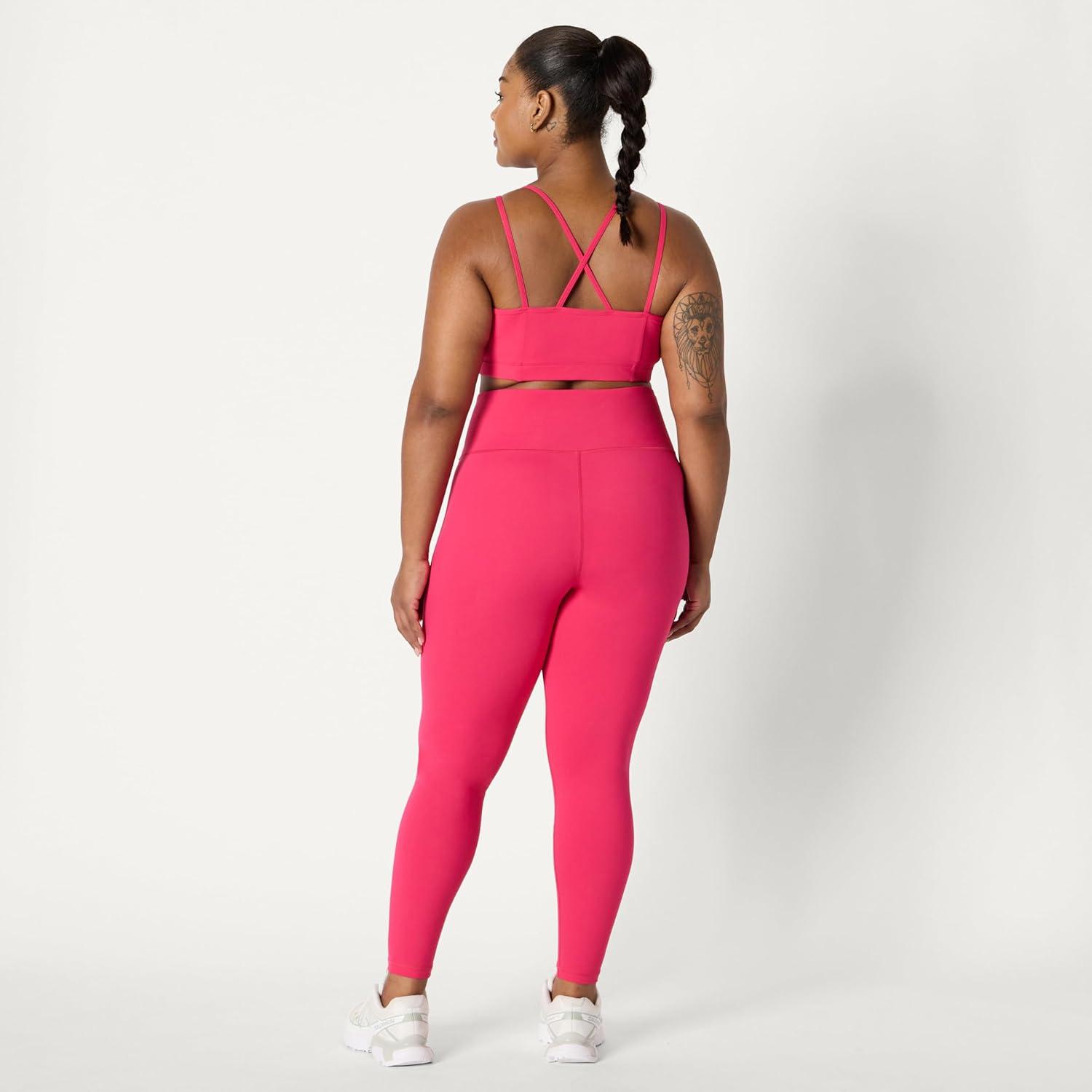 imageAmazon Essentials Womens Active Total Train High Waist 275quot Inseam Full Length Gym Workout LeggingsHot Pink