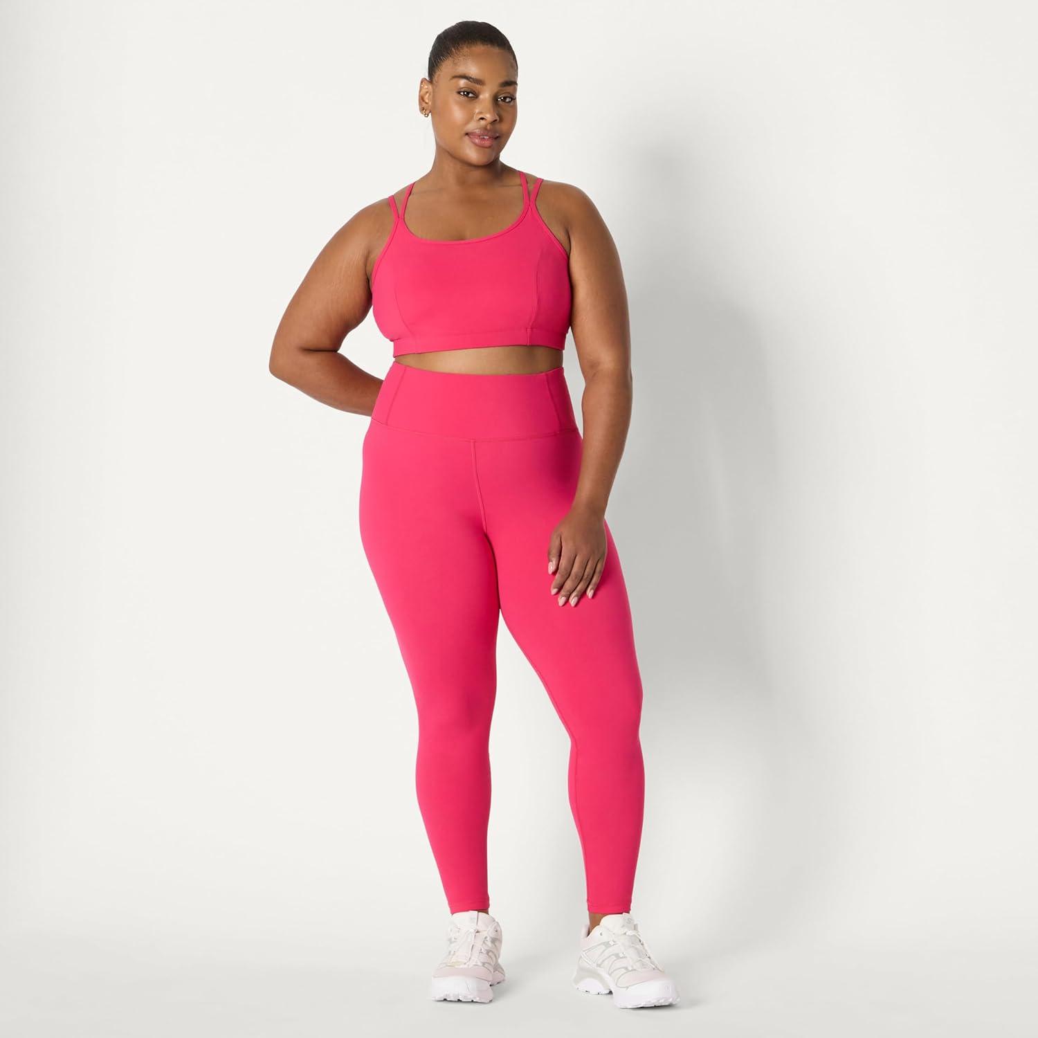 imageAmazon Essentials Womens Active Total Train High Waist 275quot Inseam Full Length Gym Workout LeggingsHot Pink