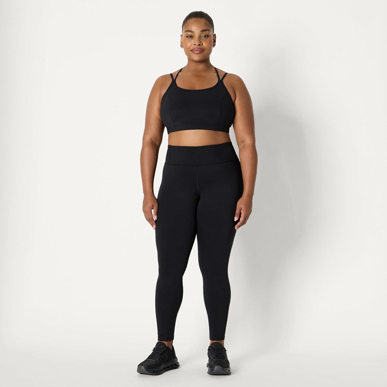 imageAmazon Essentials Womens Active Total Train Light Support Strappy Back Gym Workout Sports BraBlack