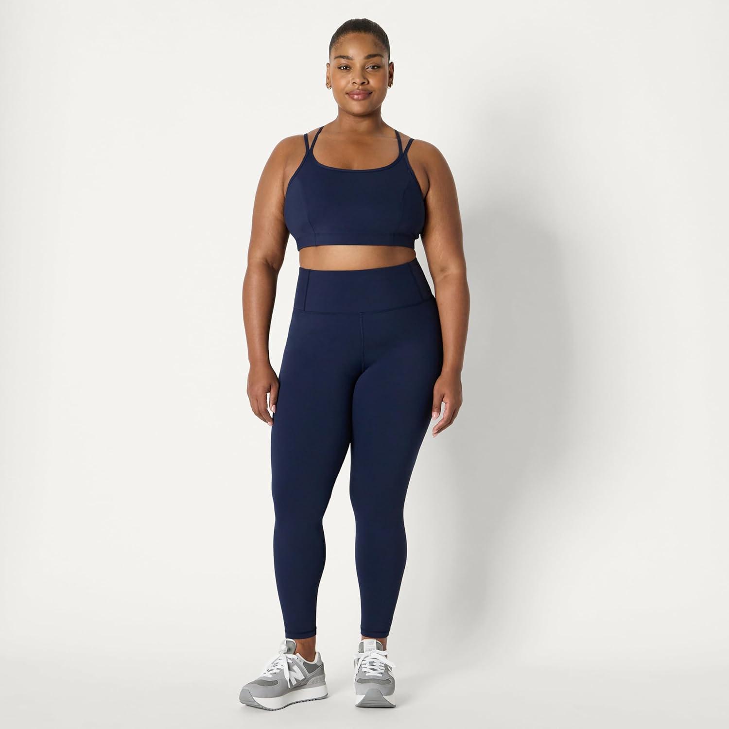 imageAmazon Essentials Womens Active Total Train Light Support Strappy Back Gym Workout Sports BraNavy