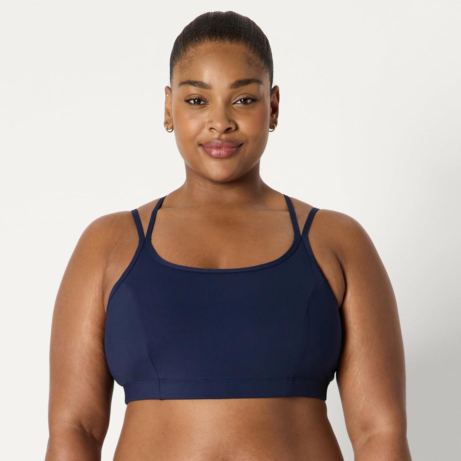 imageAmazon Essentials Womens Active Total Train Light Support Strappy Back Gym Workout Sports BraNavy