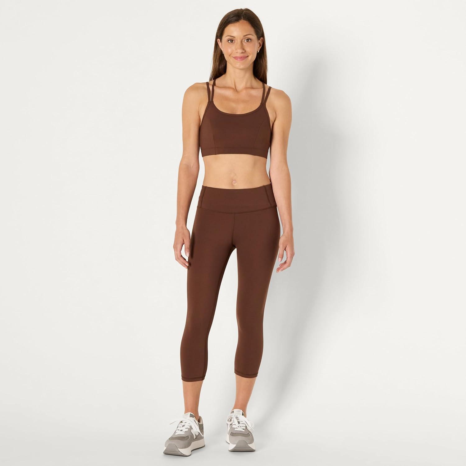 imageAmazon Essentials Womens Active Total Train Light Support Strappy Back Gym Workout Sports BraRich Hazel