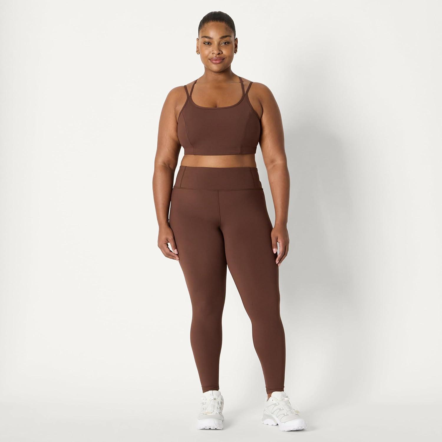 imageAmazon Essentials Womens Active Total Train Light Support Strappy Back Gym Workout Sports BraRich Hazel