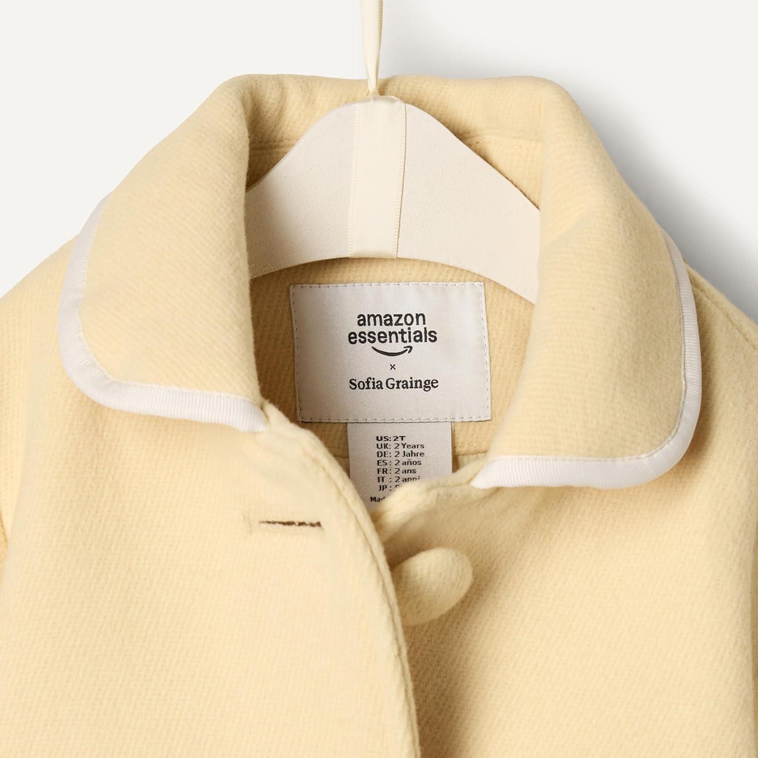 imageAmazon Essentials babygirls Wool Blend CoatBeige