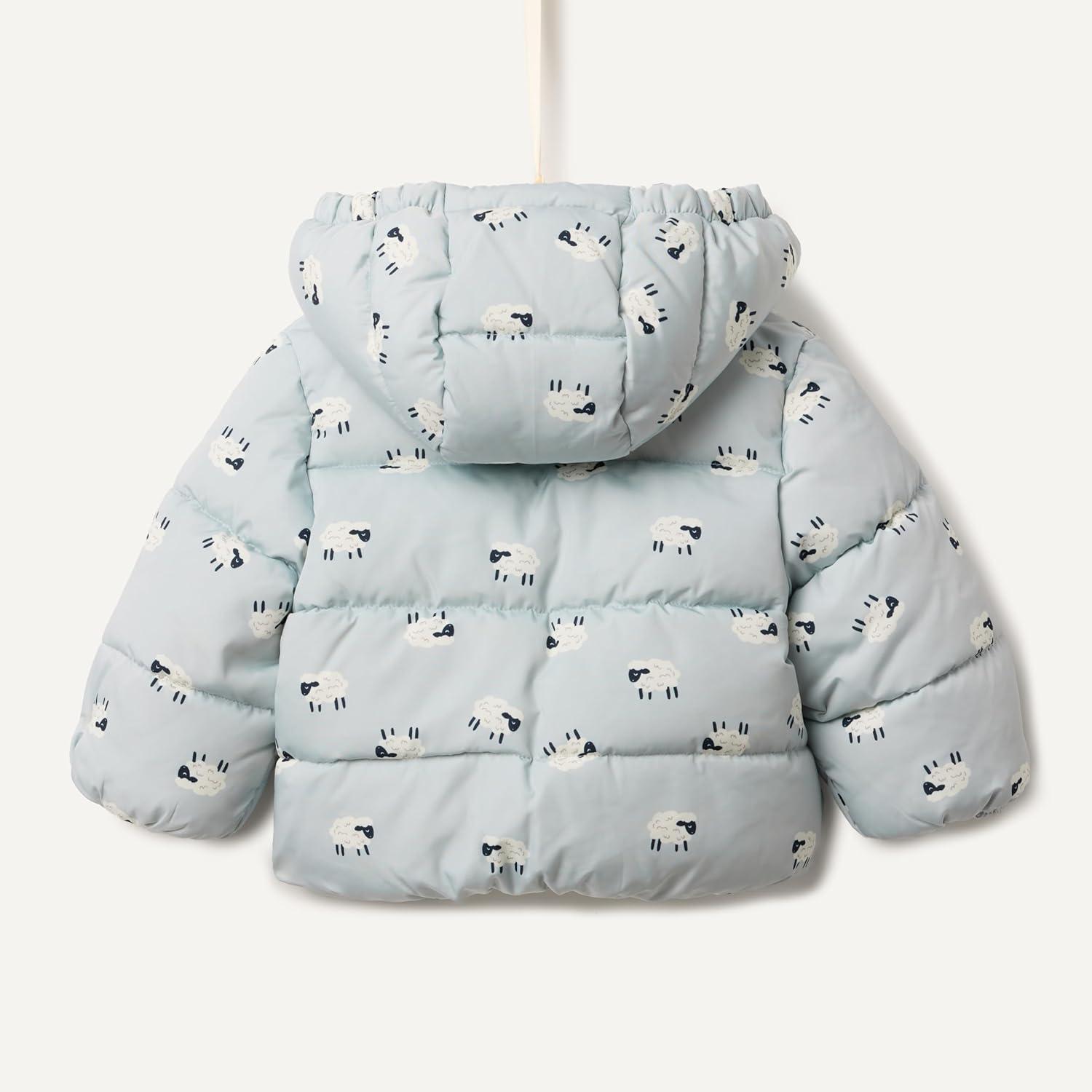imageAmazon Essentials x Sofia Grainge Babies Toddlers and Boys WaterResistant Hooded Puffer JacketDove Grey Sheep