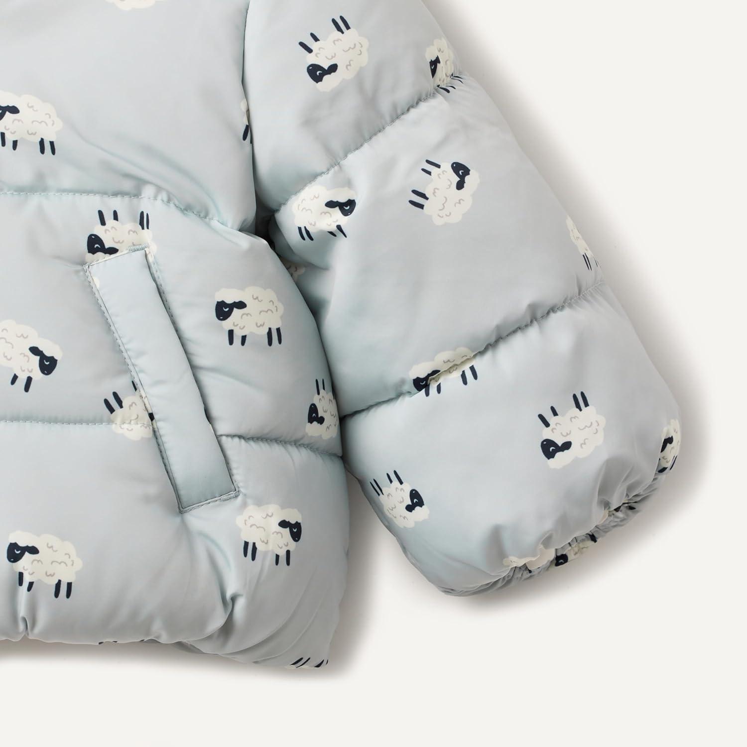 imageAmazon Essentials x Sofia Grainge Babies Toddlers and Boys WaterResistant Hooded Puffer JacketDove Grey Sheep