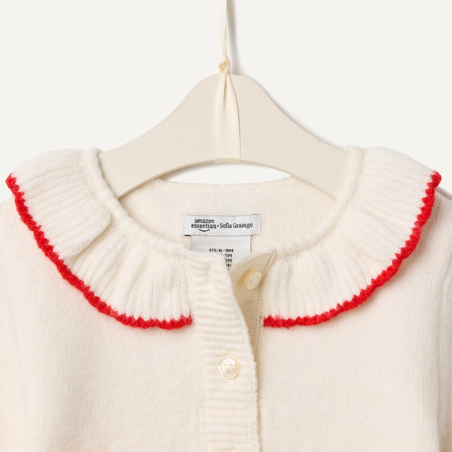 imageAmazon Essentials x Sofia Grainge Babies Toddlers and Girls Cardigan SweaterIvory