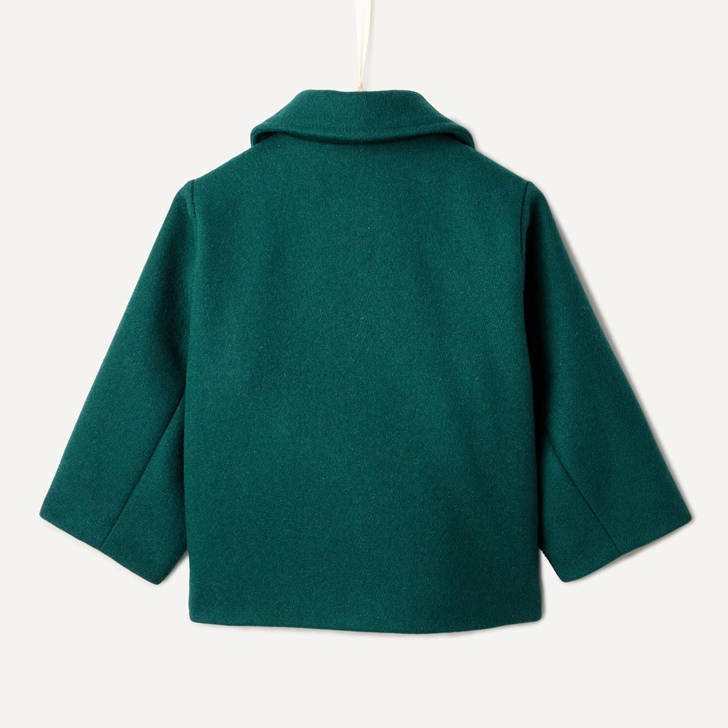 imageAmazon Essentials x Sofia Grainge Toddlers and Baby Boys Wool Blend Double Breasted CoatDark Green