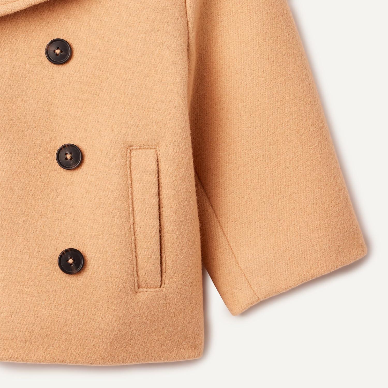 imageAmazon Essentials x Sofia Grainge Toddlers and Baby Boys Wool Blend Double Breasted CoatLight Camel