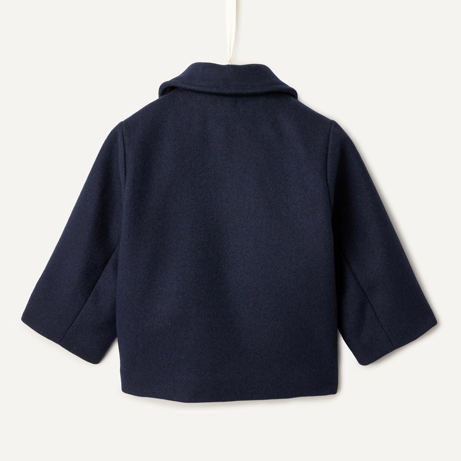 imageAmazon Essentials x Sofia Grainge Toddlers and Baby Boys Wool Blend Double Breasted CoatNavy