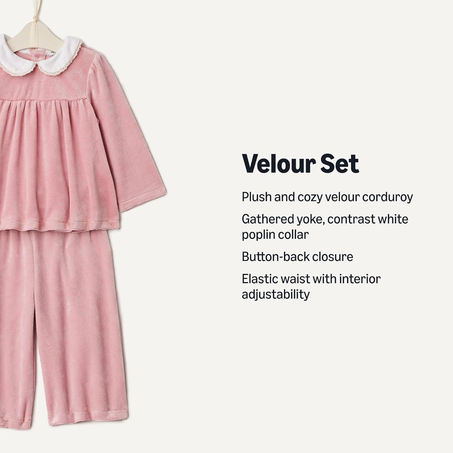 imageAmazon Essentials x Sofia Grainge Toddlers and Baby Girls Corduroy Velour SetBlush