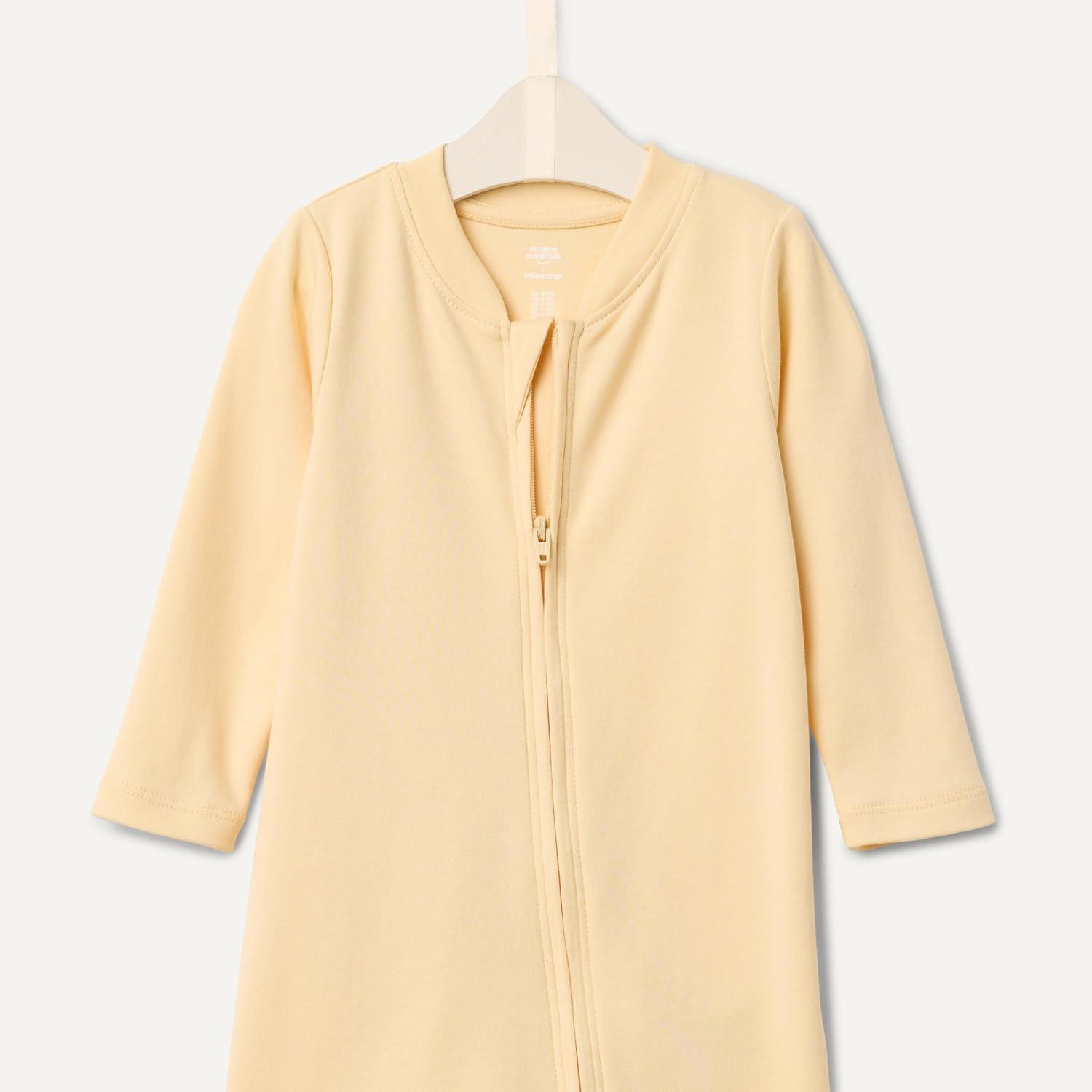 imageAmazon Essentials x Sofia Grainge Unisex Babies Cotton Footed Sleep and Play Bodysuit Pack of 2Pale YellowSquirrel Picnic