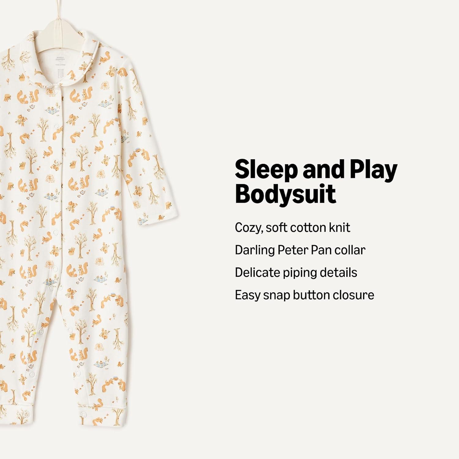 imageAmazon Essentials x Sofia Grainge Unisex Babies Footless Sleepsuit Pack of 2Pale YellowSquirrel Picnic