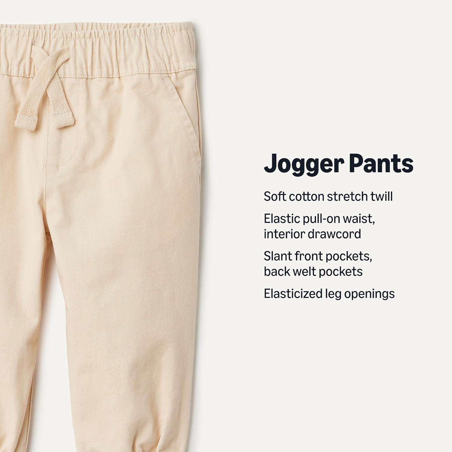 imageAmazon Essentials x Sofia Grainge Unisex Kids PullOn Twill Jogger PantsLight Beige