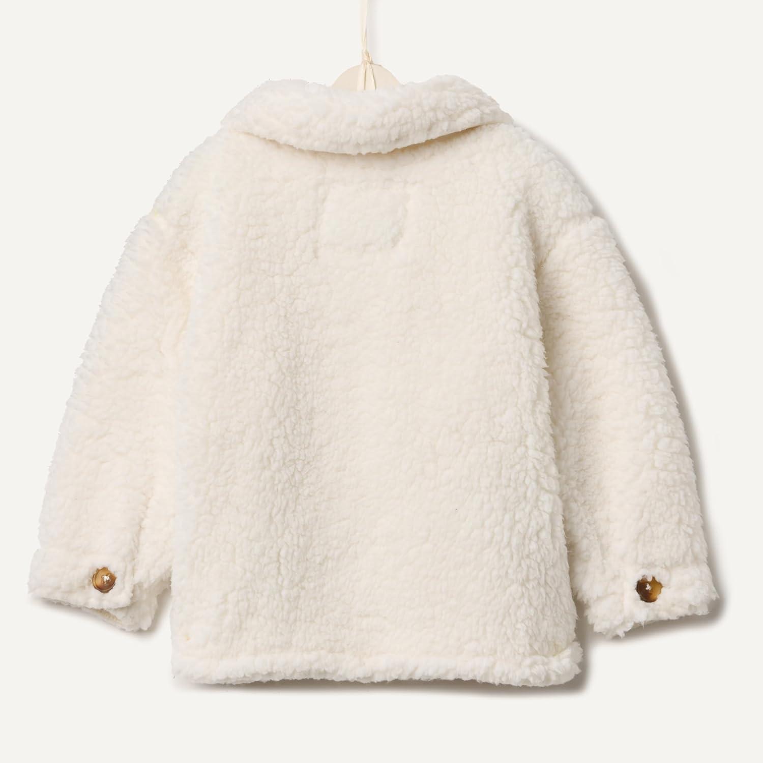 imageAmazon Essentials x Sofia Grainge Unisex Toddlers and Babies Sherpa Overshirt JacketIvory