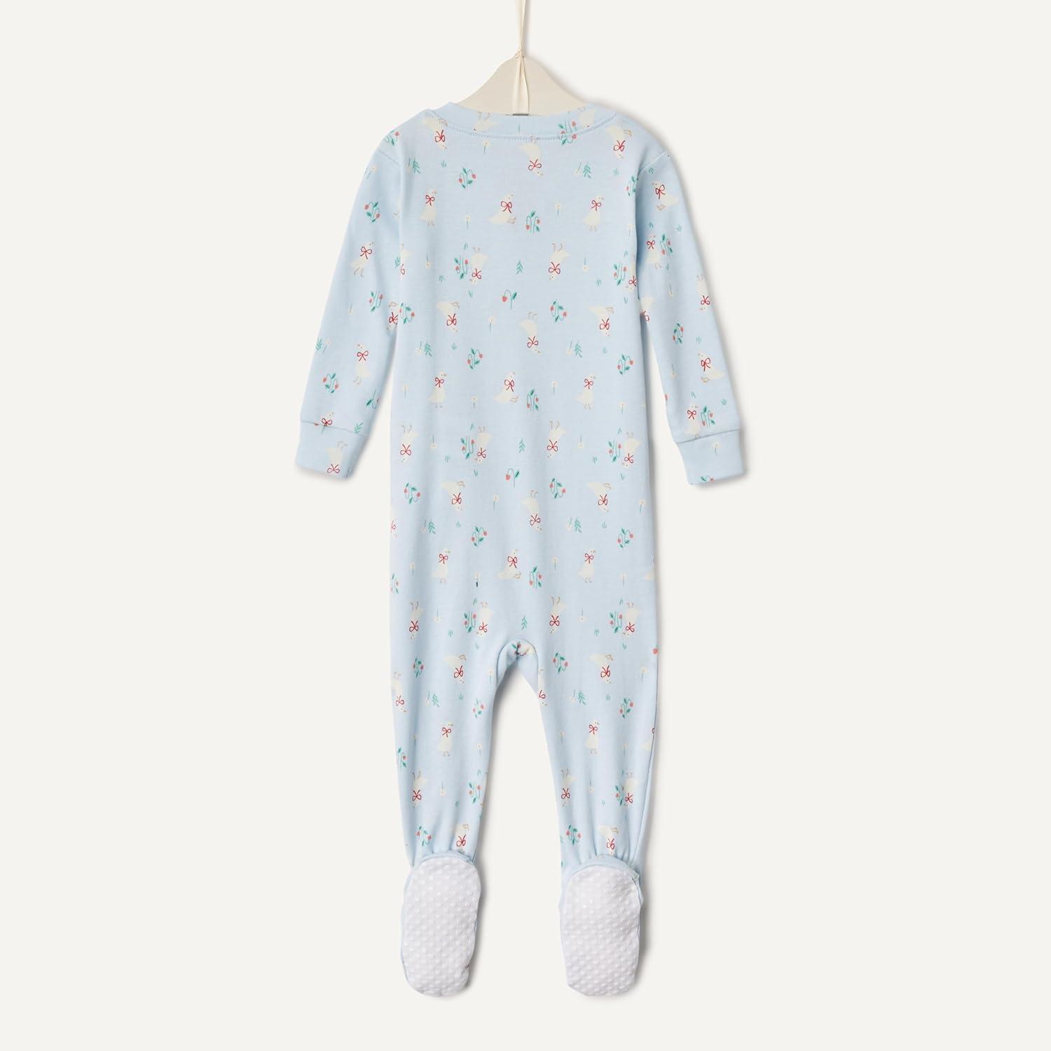 imageAmazon Essentials x Sofia Grainge Unisex Toddlers and Babies SnugFit Cotton Footed Pajamas Pack of 2IvoryGeese