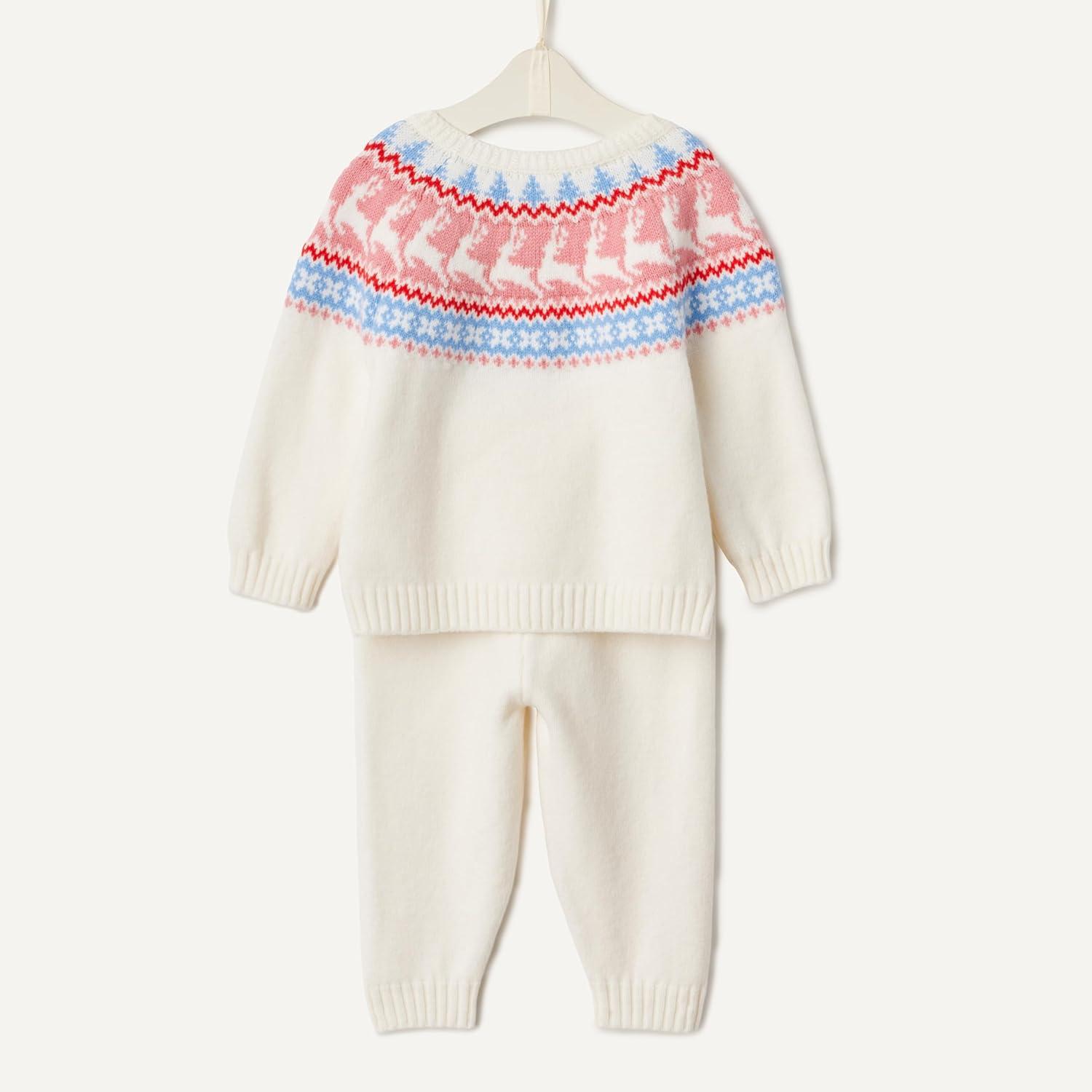 imageAmazon Essentials x Sofia Grainge Unisex Toddlers and Babies Sweater SetIvory Blush Scenic Fair Isle