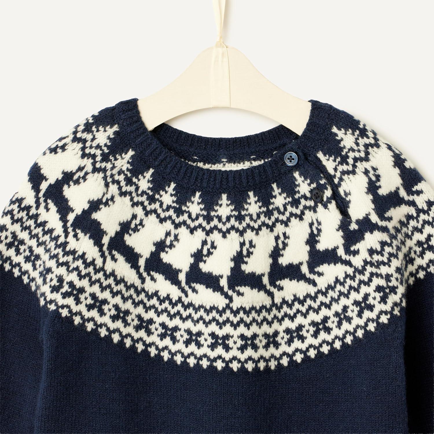 imageAmazon Essentials x Sofia Grainge Unisex Toddlers and Babies Sweater SetNavy Ivory Scenic Fair Isle