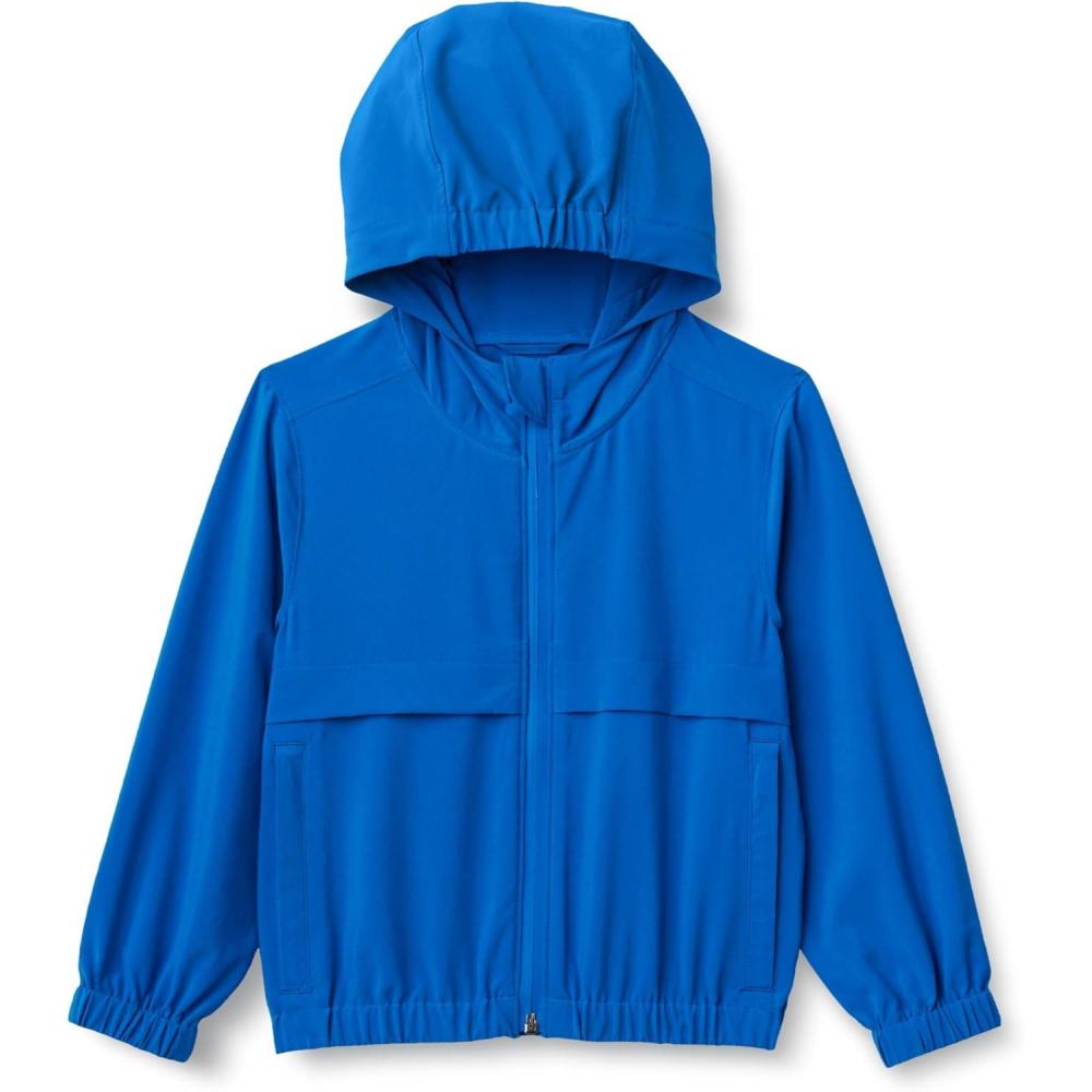 imageAmazon Essentials Boys Active Performance Stretch Woven FullZip Athletic Hoodie JacketBlue