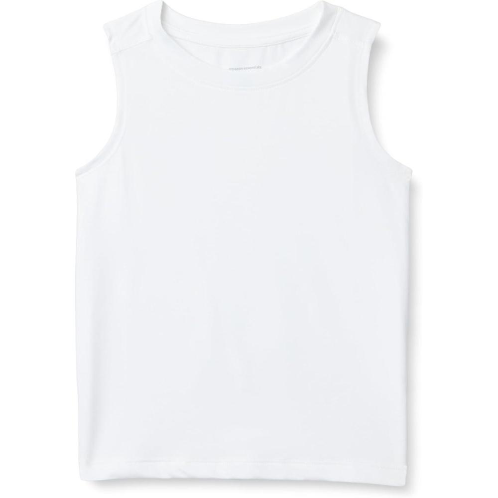 imageAmazon Essentials Boys Tech Stretch Tank TopWhite