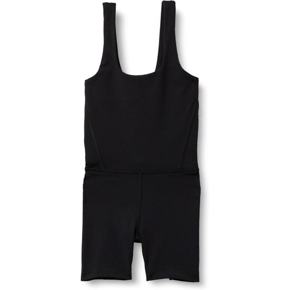 imageAmazon Essentials Girls Gymnastics Buttery Soft FormFlex Tank Unitard Leotard with ShortsBlack