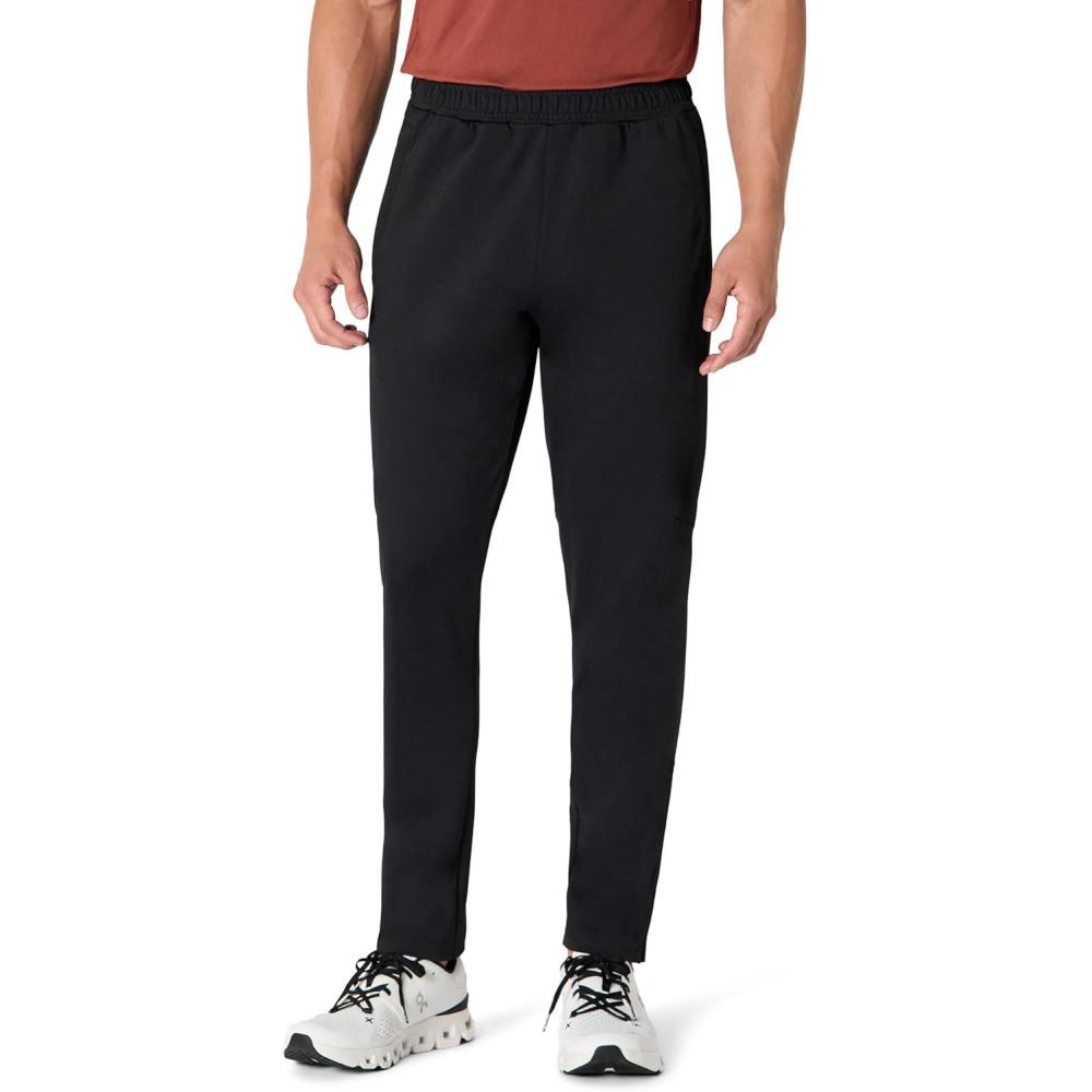 imageAmazon Essentials Mens Athletic Performance Stretch Knit Gym Ankle Length Tapered Training PantBlack