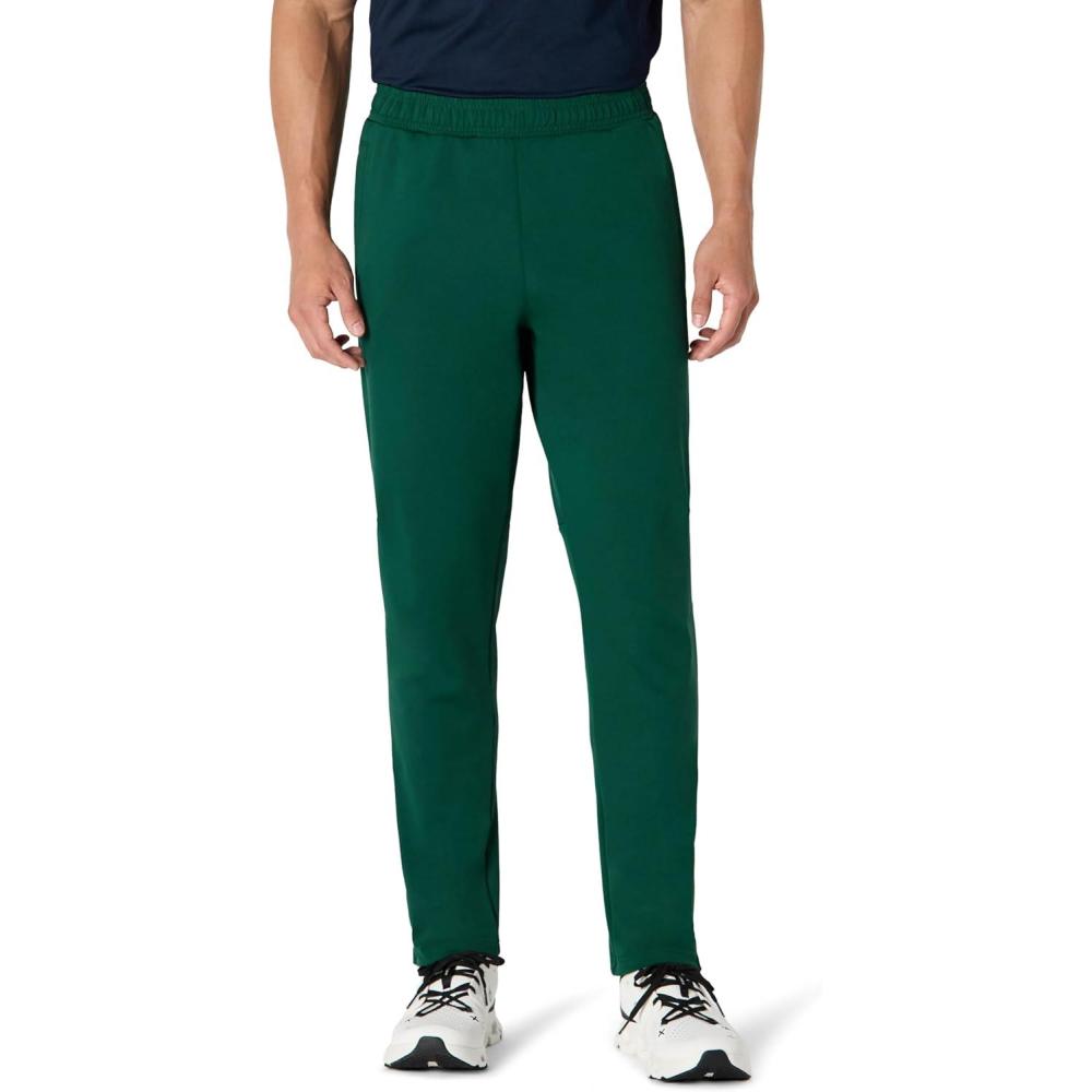 imageAmazon Essentials Mens Athletic Performance Stretch Knit Gym Ankle Length Tapered Training PantDark Green