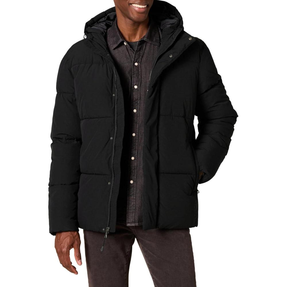 imageAmazon Essentials Mens MidLength Hooded Puffer Coat Available in Big ampamp TallBlack