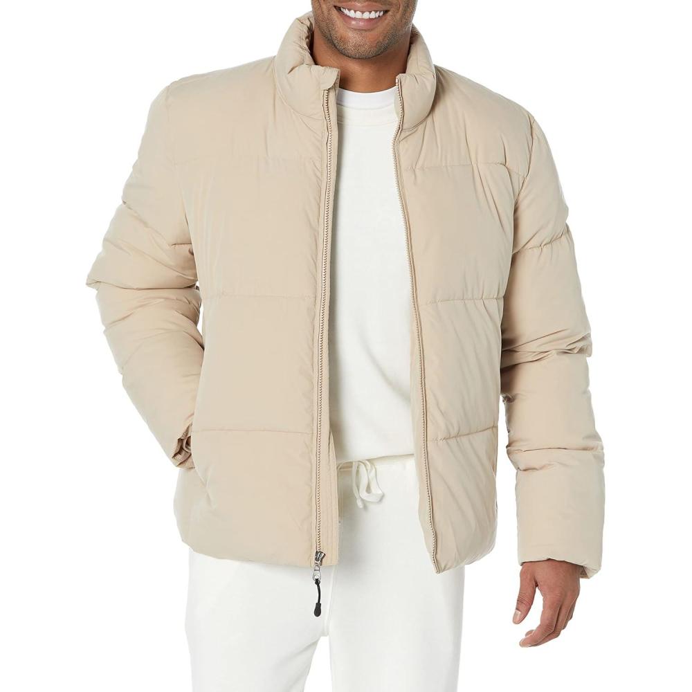 imageAmazon Essentials Mens Mock Neck Heavyweight Puffer Coat Available in Big ampamp TallTan