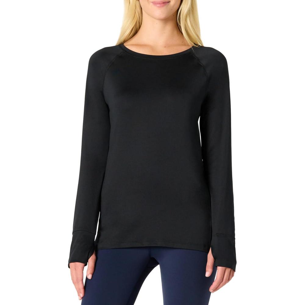 imageAmazon Essentials Womens Active Quick Dry Tech Stretch Lightweight LongSleeve TShirt Available in Plus SizeBlack