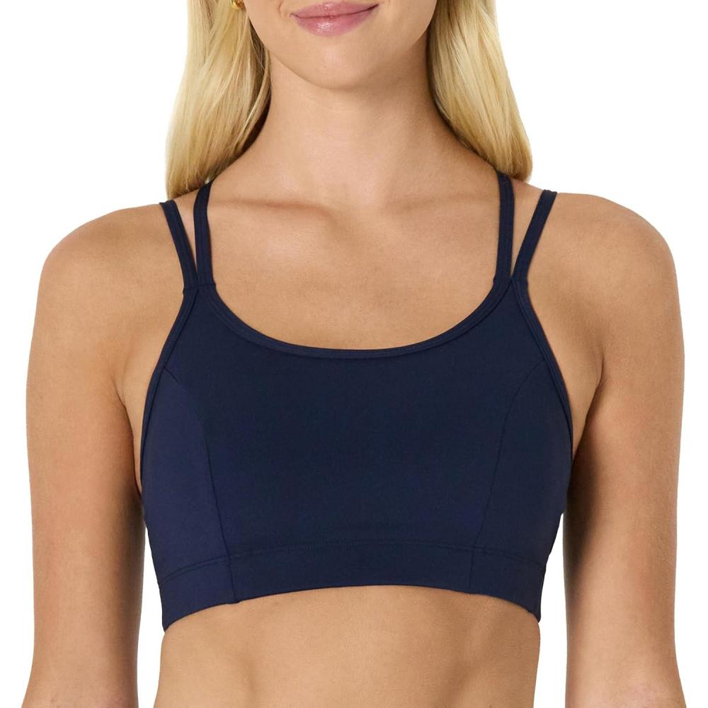 imageAmazon Essentials Womens Active Total Train Light Support Strappy Back Gym Workout Sports BraNavy