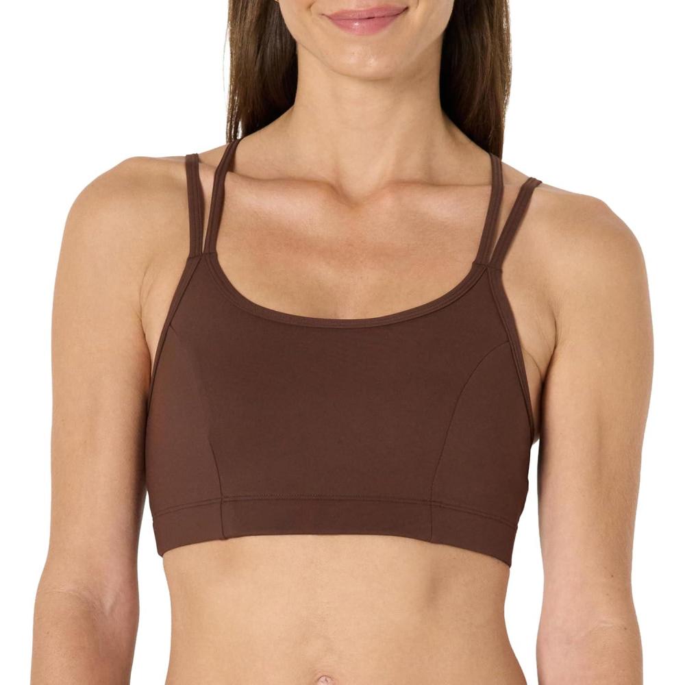 imageAmazon Essentials Womens Active Total Train Light Support Strappy Back Gym Workout Sports BraRich Hazel