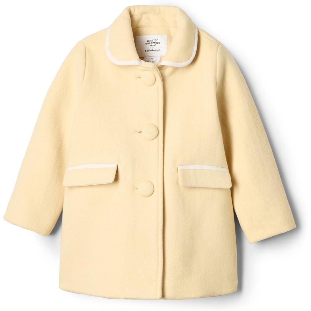 imageAmazon Essentials babygirls Wool Blend CoatBeige
