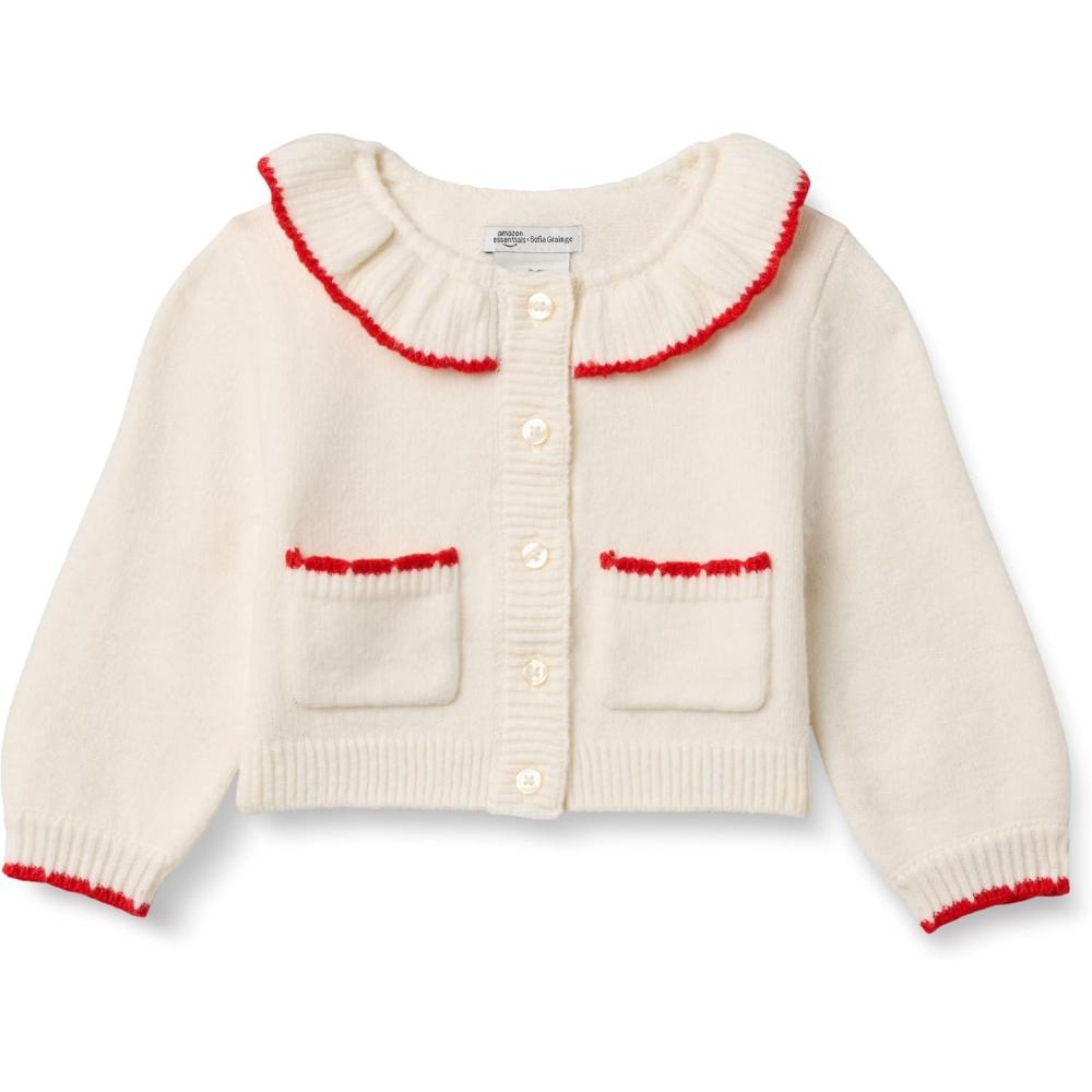 imageAmazon Essentials x Sofia Grainge Babies Toddlers and Girls Cardigan SweaterIvory