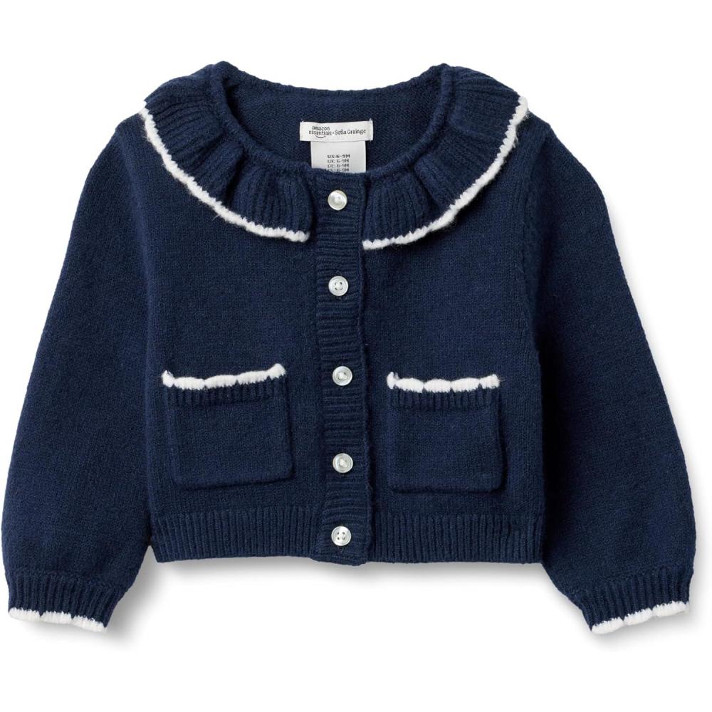 imageAmazon Essentials x Sofia Grainge Babies Toddlers and Girls Cardigan SweaterNavy
