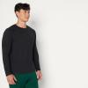 imageAmazon Essentials Mens Athletic Soft Performance Lightweight Long Sleeve Gym Workout ShirtSpace Dye Black