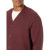 imageAmazon Essentials Mens Lambs Wool VNeck Cardigan Sweater with Pockets Previously GoodthreadsBurgundy