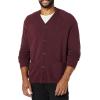 imageAmazon Essentials Mens Lambs Wool VNeck Cardigan Sweater with Pockets Previously GoodthreadsDark Burgundy