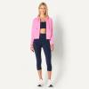 imageAmazon Essentials Womens Soft Performance Knit Cropped Jacket with HoodSpace Dye Pink