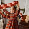 imageAmazon Essentials x Sofia Grainge Toddlers and Baby Girls Long Sleeve Flannel DressIvory Raspberry Red Windowpane